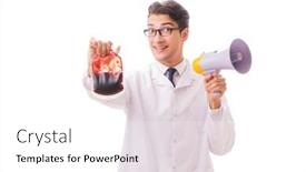  Presentation with donation - Cool new PPT theme with doctor in blood donation concept isolated on white backdrop and a white colored foreground