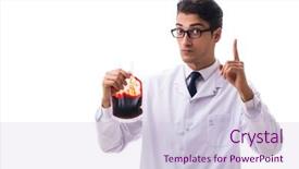  Presentation with blood donation posters - Colorful presentation theme enhanced with doctor in blood donation concept backdrop and a  colored foreground