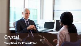  Presentation with doctor and patient medical consultation - Presentation theme having doctor in consultation with female background and a tawny brown colored foreground