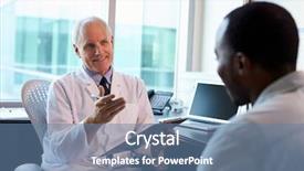  Presentation with doctor and patient medical consultation - Presentation theme having doctor in consultation with male background and a seafoam green colored foreground