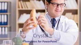  Presentation with fresh fruits and vegetables - Audience pleasing PPT theme consisting of doctor-in-dieting-concept backdrop and a lemonade colored foreground