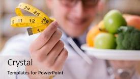  Presentation with disease - Presentation theme having doctor in dieting concept background and a coral colored foreground