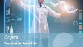  Presentation with medical concept - Slides featuring doctor-in-futuristic-medical-concept background and a light blue colored foreground