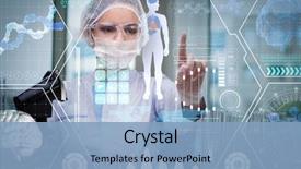  Presentation with medical concept - Cool new PPT layouts with doctor in futuristic medical concept backdrop and a light blue colored foreground