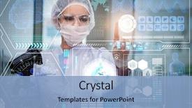  Presentation with medical concept - Beautiful theme featuring doctor in futuristic medical concept backdrop and a light blue colored foreground