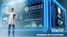  Presentation with abstract medical - Theme with doctor in futuristic medical concept background and a  colored foreground