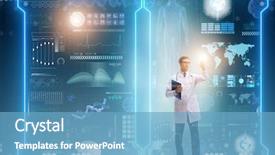  Presentation with abstract medical - Presentation design having doctor in futuristic medical concept background and a teal colored foreground