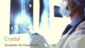  Presentation with hospital - Amazing presentation theme having doctor-in-hospital-sitting backdrop and a cream colored foreground