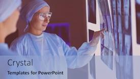  Presentation with hospital - Presentation theme featuring doctor-in-hospital-sitting background and a light blue colored foreground