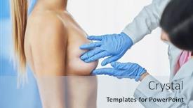  Presentation with breast - Theme having doctor-in-mask-checking-up background and a light blue colored foreground