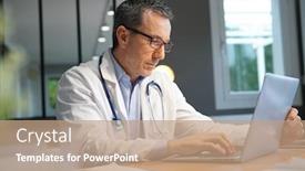  Presentation with doctor office - Slide deck consisting of doctor-in-office-working background and a coral colored foreground