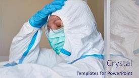  Presentation with clothing - Audience pleasing PPT theme consisting of doctor-in-protective-clothing-takes backdrop and a lemonade colored foreground