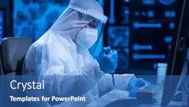  Presentation with genetic - Presentation theme consisting of doctor-in-protective-suit background and a ocean colored foreground