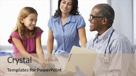  Presentation with surgery - Slides consisting of doctor in surgery examining young background and a coral colored foreground