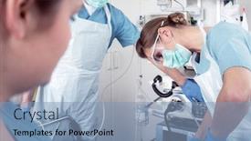  Presentation with colonoscopy - Colorful slides enhanced with doctor-in-surgery-of-hospital backdrop and a light blue colored foreground