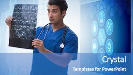  Presentation with telemedicine word cloud concept - Audience pleasing slide deck consisting of doctor in telemedicine concept looking backdrop and a teal colored foreground