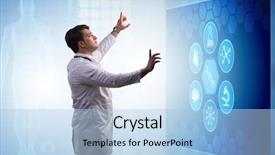  Presentation with telemedicine - Slide set enhanced with doctor in telemedicine concept looking background and a light blue colored foreground