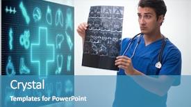  Presentation with telemedicine word cloud concept - Beautiful slide set featuring doctor in telemedicine concept looking backdrop and a teal colored foreground