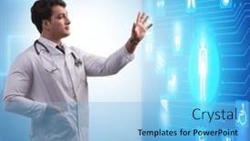  Presentation with telemedicine - Presentation having doctor-in-telemedicine-concept-looking background and a light blue colored foreground