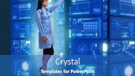  Presentation with telemedicine - Audience pleasing slides consisting of doctor-in-telemedicine-concept-pressing backdrop and a teal colored foreground