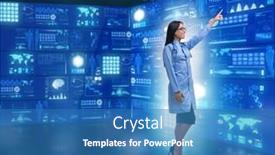  Presentation with telemedicine - Colorful PPT theme enhanced with doctor-in-telemedicine-concept-pressing backdrop and a teal colored foreground