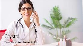  Presentation with telemedicine - Presentation theme having doctor in telemedicine concept background and a lemonade colored foreground