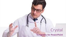  Presentation with mhealth - PPT theme enhanced with doctor-in-telemediine-mhealth-concept background and a sky blue colored foreground