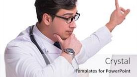  Presentation with mhealth - PPT theme enhanced with doctor-in-telemediine-mhealth-concept background and a sky blue colored foreground