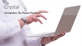  Presentation with mhealth - PPT layouts with doctor-in-telemediine-mhealth-concept background and a white colored foreground