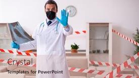  Presentation with home - Slides having doctor-in-virology-concept background and a coral colored foreground