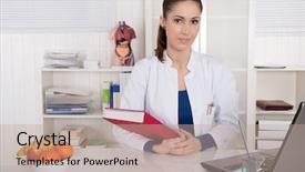  Presentation with nutrition education - Amazing presentation design having doctor informing about healthy nutrition backdrop and a coral colored foreground