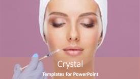  Presentation with plastic surgery - Presentation consisting of doctor-injecting-in-a-beautiful background and a coral colored foreground