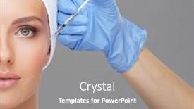  Presentation with plastic surgery - Slides featuring doctor-injecting-in-a-beautiful background and a gray colored foreground