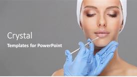  Presentation with plastic surgery - Theme featuring doctor-injecting-in-a-beautiful background and a gray colored foreground