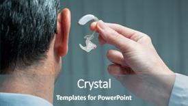  Presentation with ear medical - Presentation having doctor inserting hearing aid background and a ocean colored foreground
