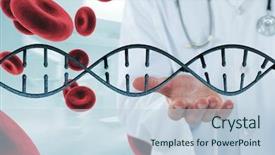  Presentation with cells - Colorful PPT theme enhanced with doctor interacting with 3d dna backdrop and a lemonade colored foreground