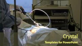  Presentation with laparoscopic surgery - Colorful PPT theme enhanced with doctor is doing surgery backdrop and a tawny brown colored foreground