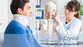  Presentation with injury - Colorful slide set enhanced with explaining to patient with neck backdrop and a light blue colored foreground