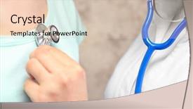  Presentation with patient and doctor - Slides having doctor listening patient's heart background and a lemonade colored foreground