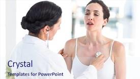  Presentation with doctor office - Audience pleasing presentation consisting of doctor listening to patients chest backdrop and a sky blue colored foreground