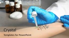  Presentation with allergy - PPT layouts consisting of doctor making allergy test background and a coral colored foreground