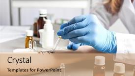  Presentation with allergy - Slides enhanced with doctor making allergy test background and a coral colored foreground