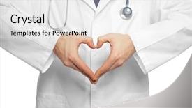  Presentation with hands heart - Amazing slide set having his hands on white background backdrop and a white colored foreground