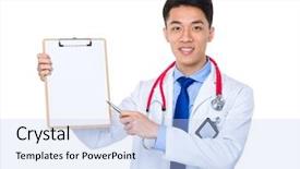  Presentation with questionnaire - Amazing presentation design having doctor man pen point backdrop and a light blue colored foreground