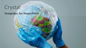  Presentation with world pollution - Cool new slide deck with doctor-man-wearing-blue-surgical backdrop and a light blue colored foreground