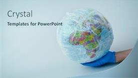  Presentation with world pollution - Audience pleasing presentation theme consisting of doctor-man-wearing-blue-surgical backdrop and a sky blue colored foreground