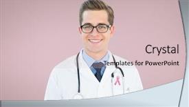  Presentation with breast cancer awareness month - Cool new slide set with doctor man with breast cancer backdrop and a lemonade colored foreground
