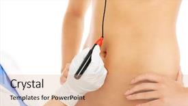  Presentation with surgery - Beautiful presentation design featuring doctor marking belly for surgery backdrop and a coral colored foreground