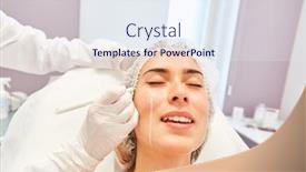  Presentation with wrinkle - Slides enhanced with doctor-marks-facial-skin background and a sky blue colored foreground