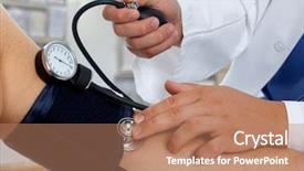  Presentation with blood - Cool new PPT layouts with doctor measuring blood pressure backdrop and a coral colored foreground